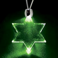 Light Up Necklace - Acrylic Star of David Pendant - Green